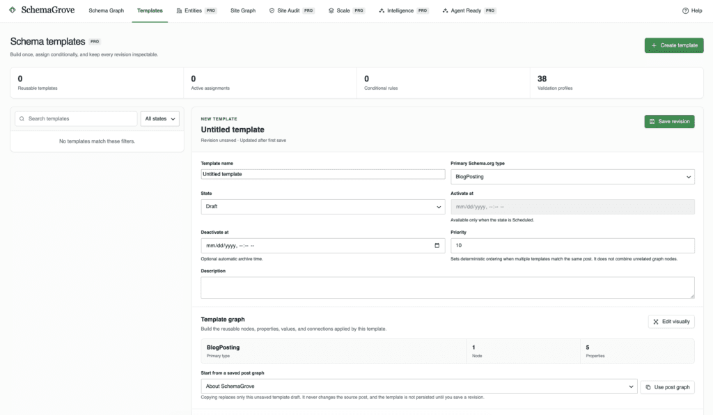SchemaGrove Pro reusable template workspace
